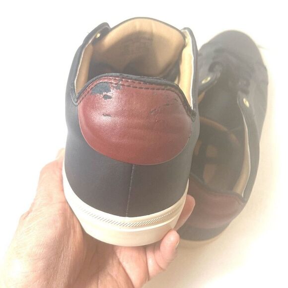 Zara Man Black Faux Leather Round Toe Lace Up Casual Sneaker Shoe Sz US 10 EU 43 - Picture 10 of 12